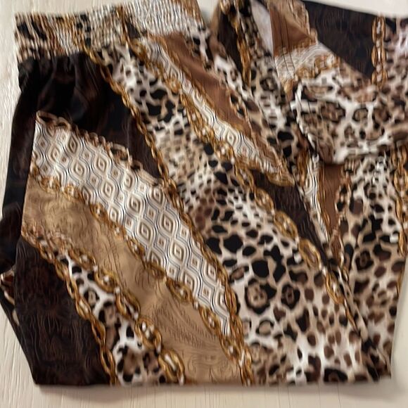Medium Philosophy Republic pull on wide leg cheetah animal print flared pants - Picture 3 of 13